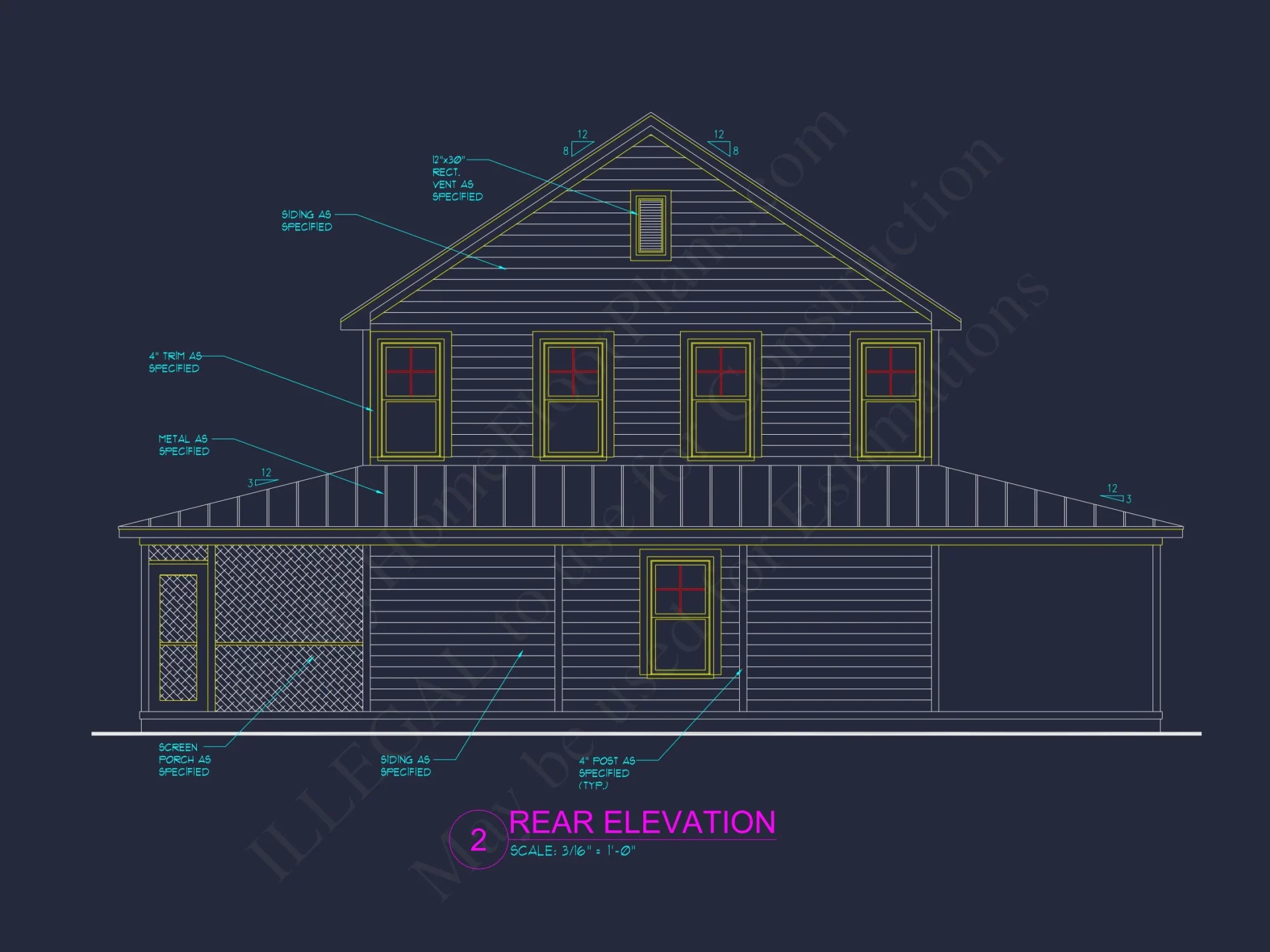 Traditional Farmhouse house Plan with 2 Stories and CAD Designs
