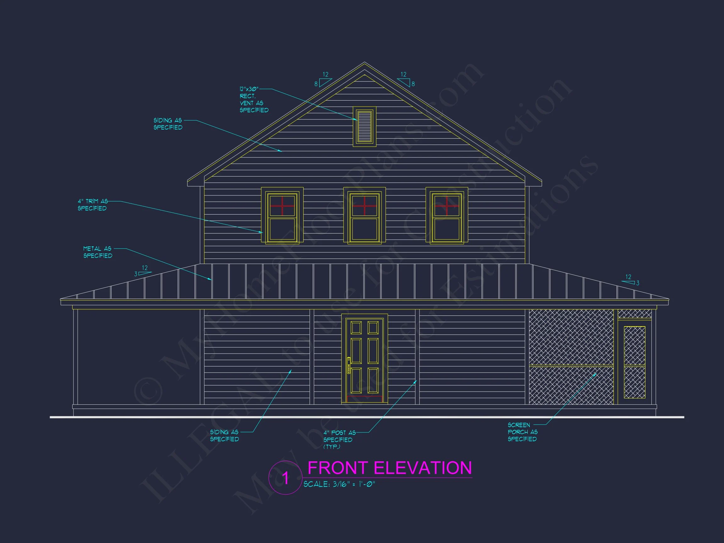 10-1602 HOUSE PLAN -Modern Farmhouse Home Plan - 3-Bed, 2.5-Bath, 1,850 SF 2 Traditional Farmhouse house Plan with 2 Stories and CAD Designs