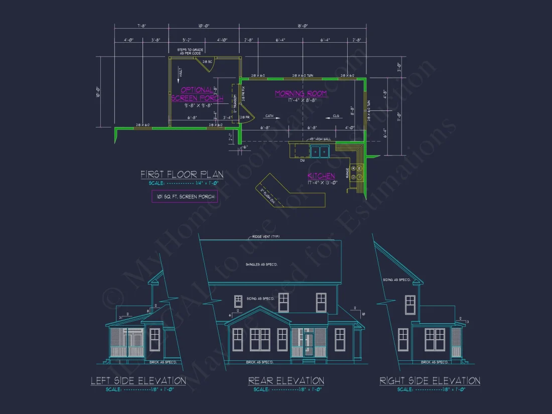 Traditional Craftsman house Plan with Spacious Floor Layout