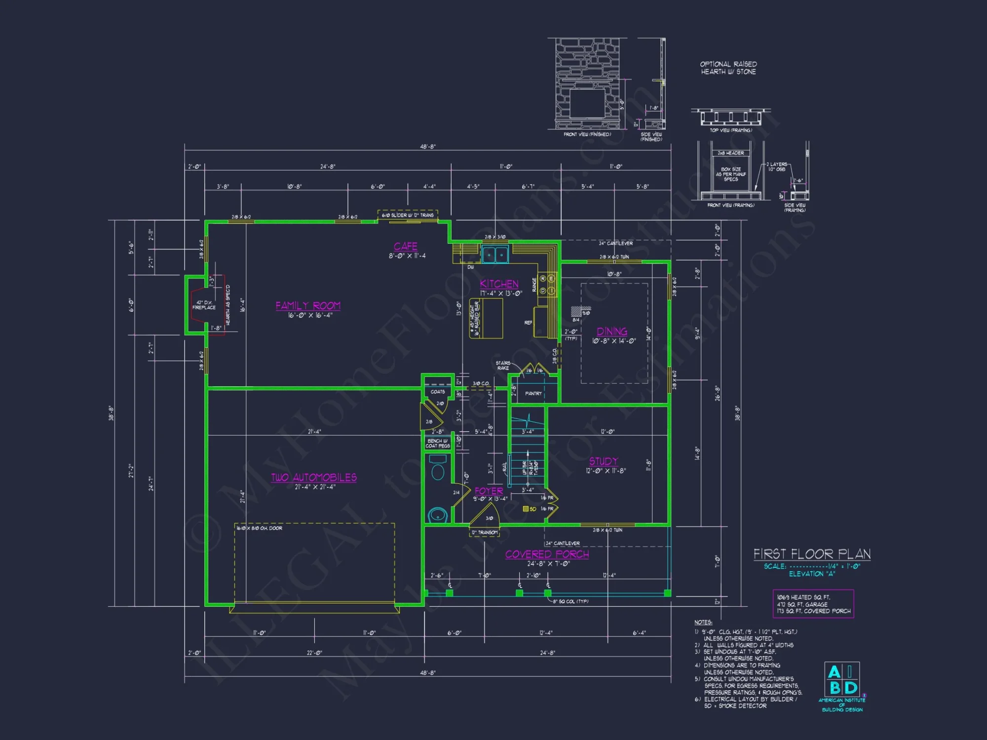Traditional Craftsman house Plan with Spacious Floor Layout