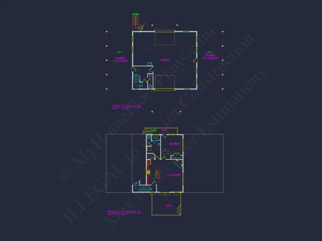 Barn-Style ADU house Floor Plan with CAD Designs and Blueprints