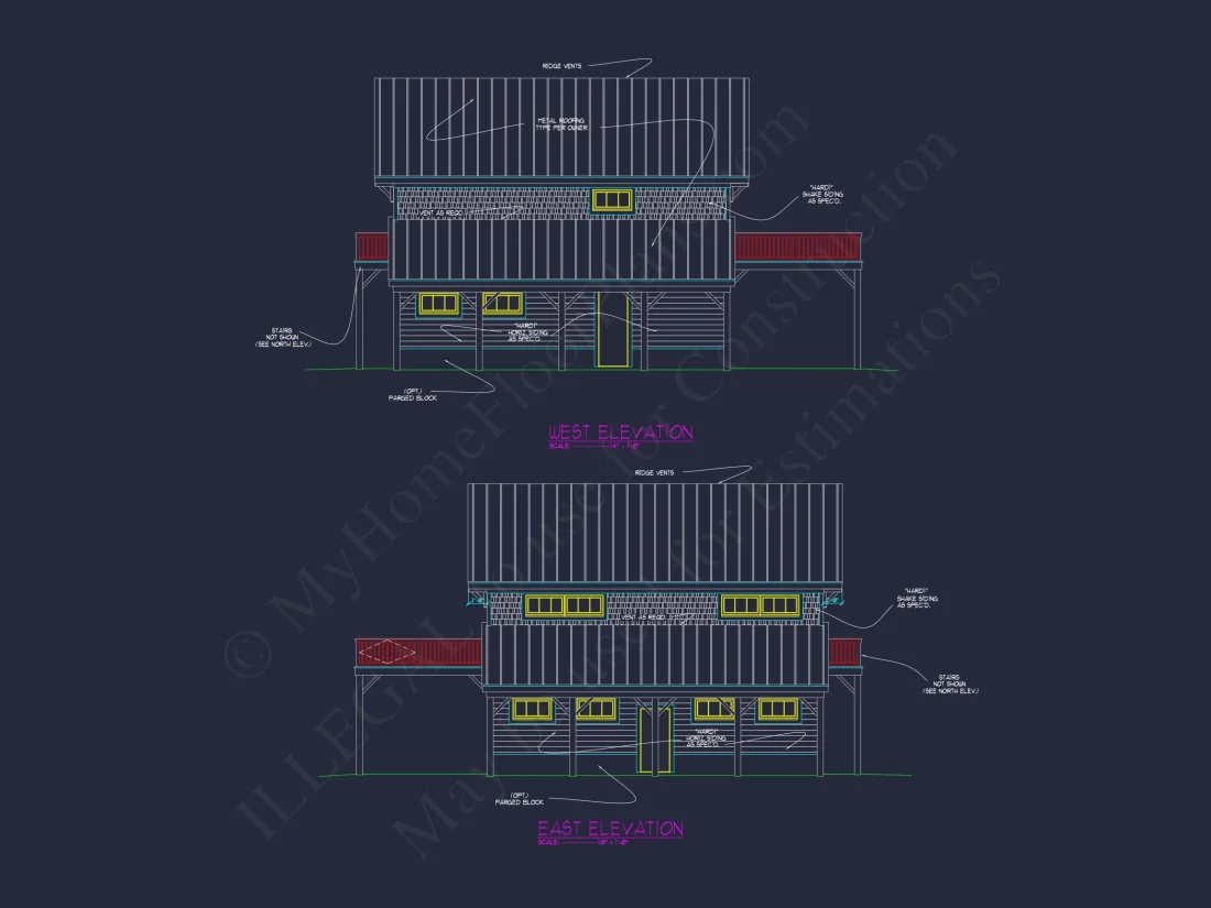 Barn-Style ADU house Floor Plan with CAD Designs and Blueprints