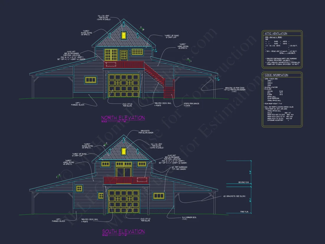 Barn-Style ADU house Floor Plan with CAD Designs and Blueprints