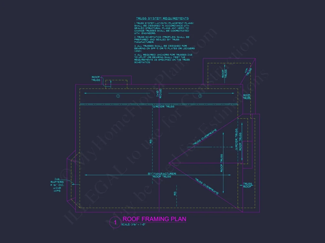 Traditional house Plan with Open Floor Design and CAD Blueprints
