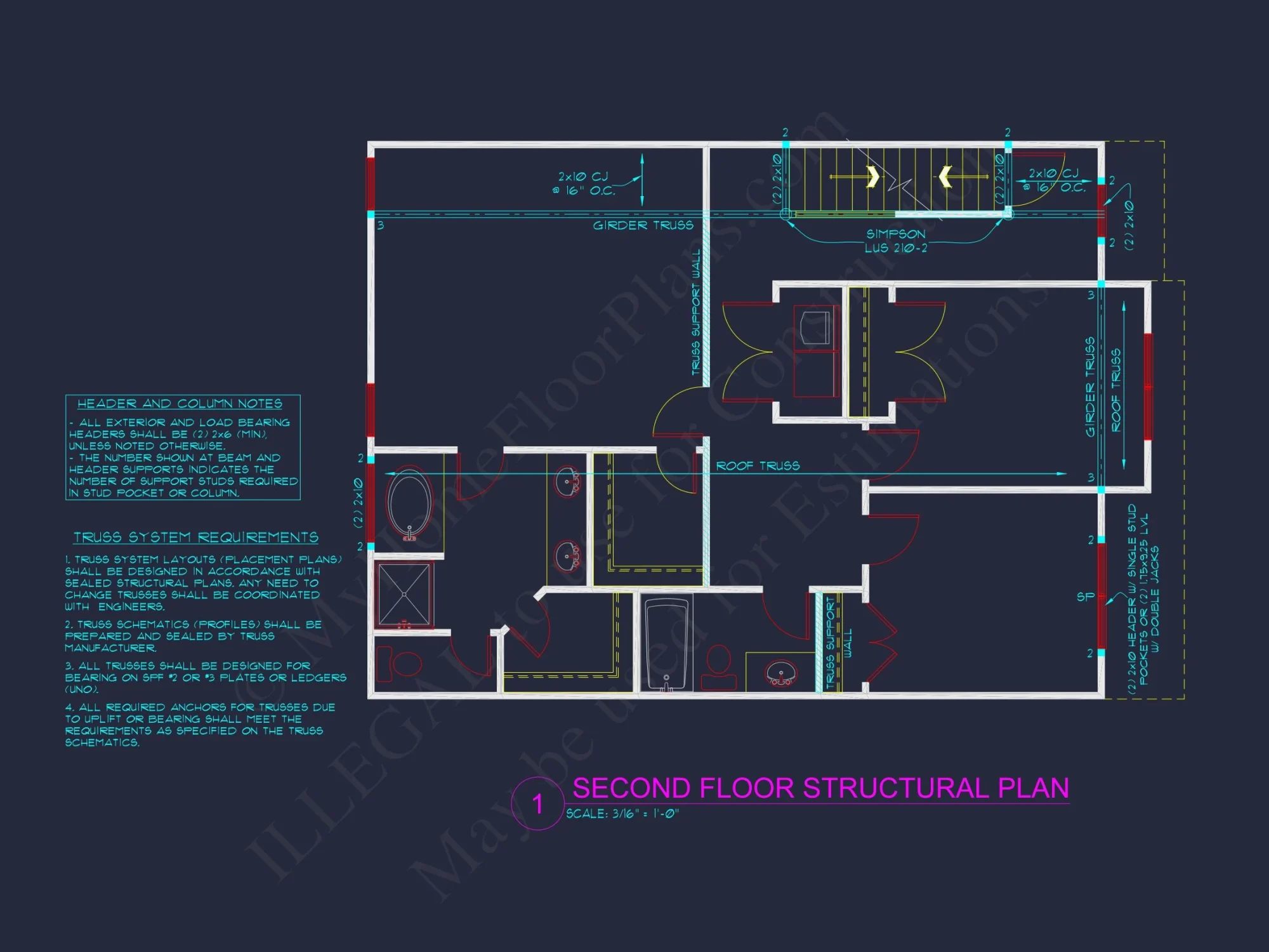 Traditional house Plan with Open Floor Design and CAD Blueprints