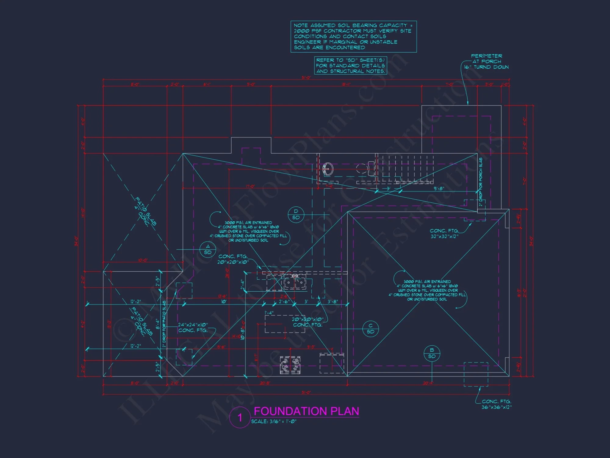 Traditional house Plan with Open Floor Design and CAD Blueprints