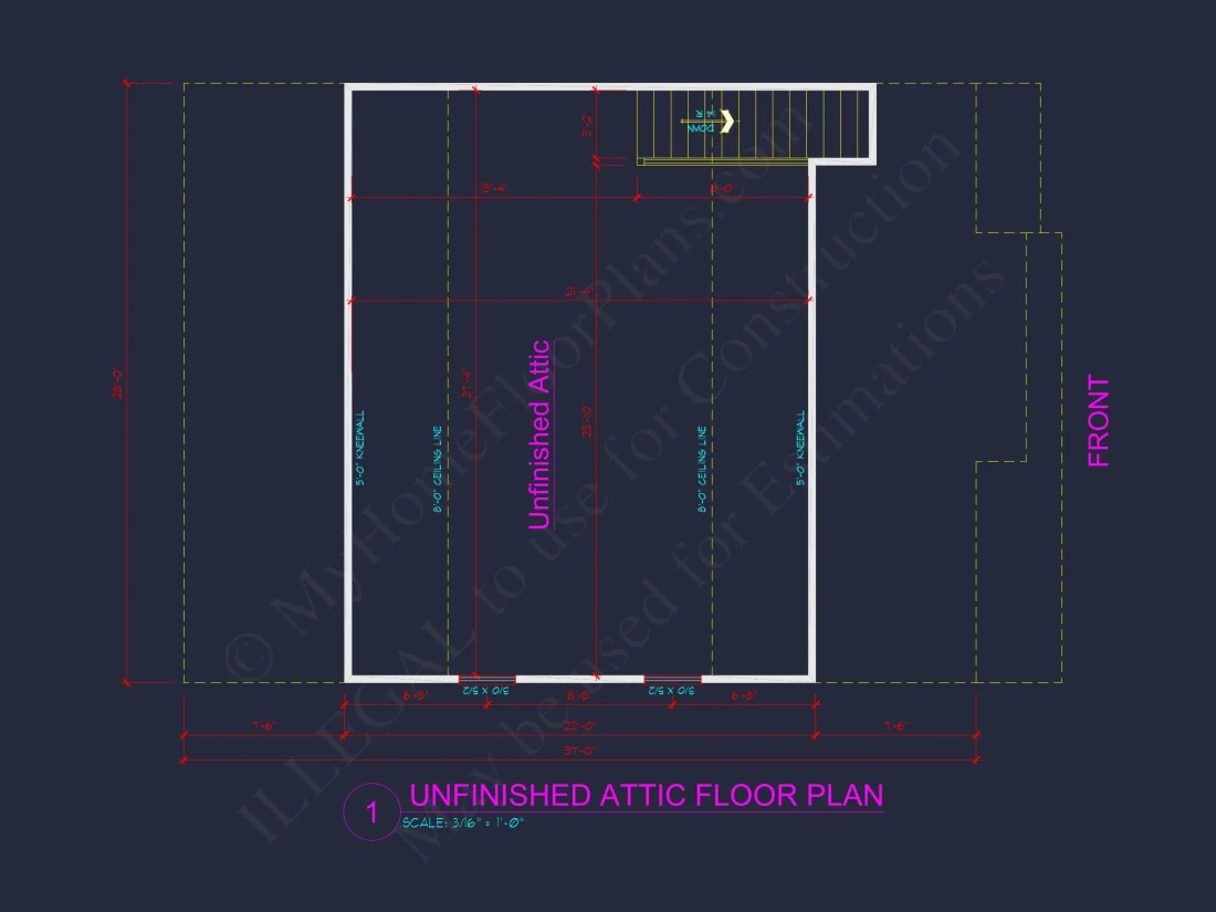 Traditional house Plan with Open Floor Design and CAD Blueprints