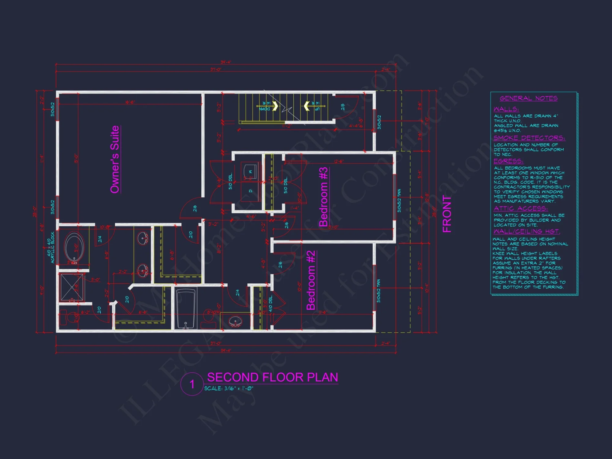Traditional house Plan with Open Floor Design and CAD Blueprints