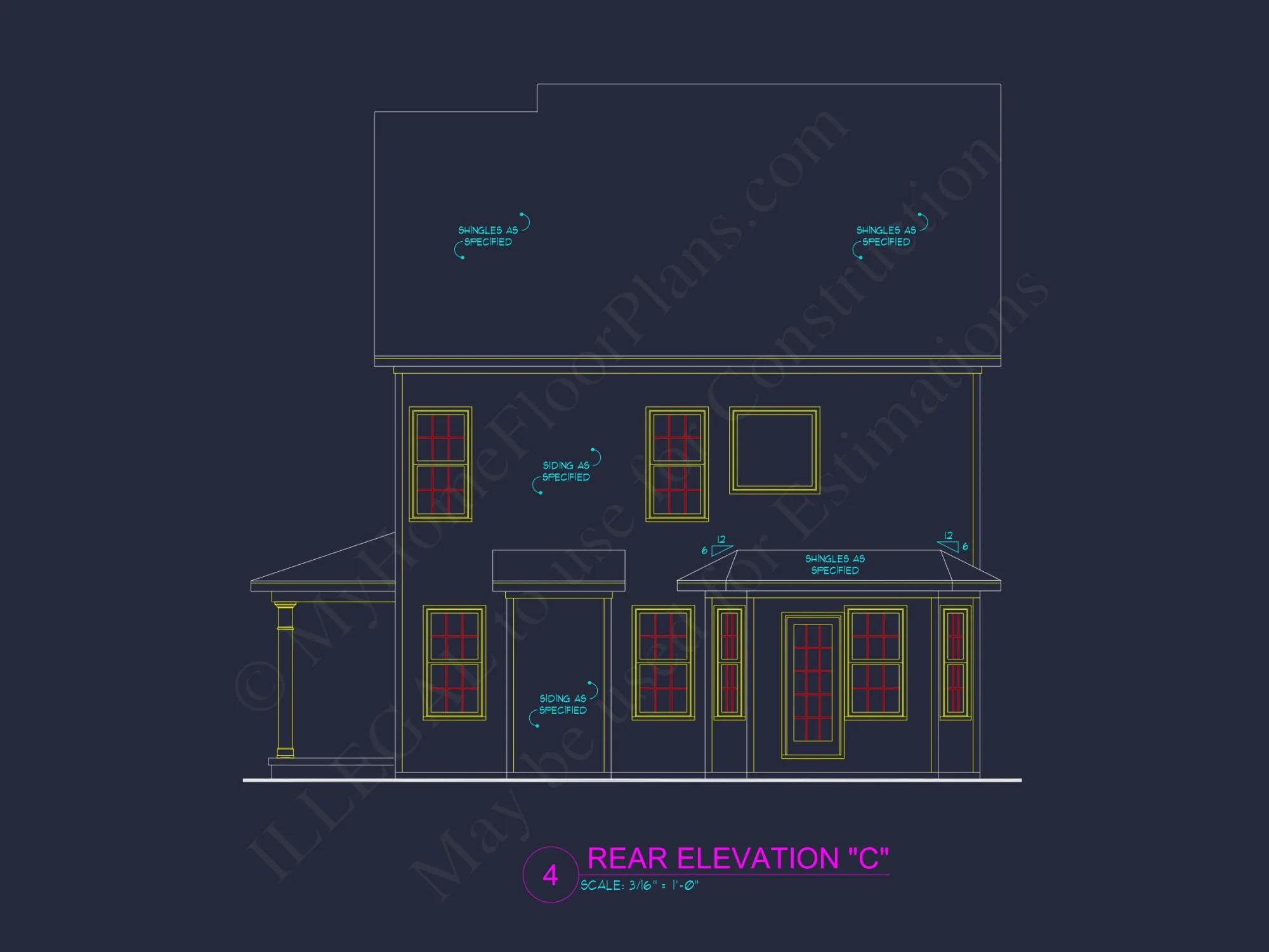 Traditional house Plan with Open Floor Design and CAD Blueprints