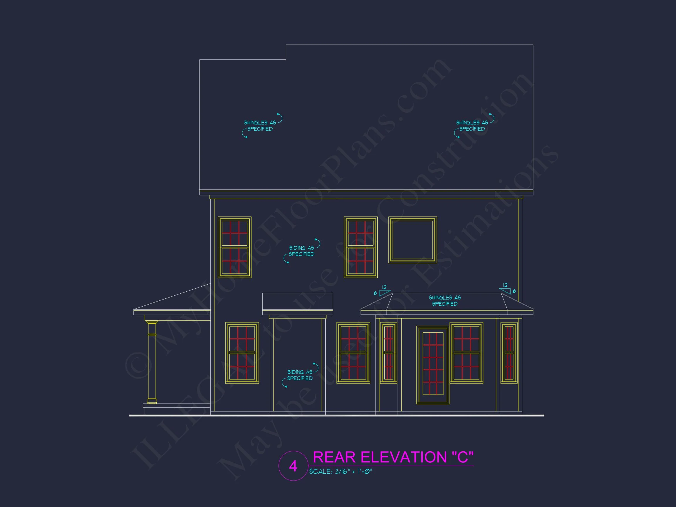 Traditional house Plan with Open Floor Design and CAD Blueprints