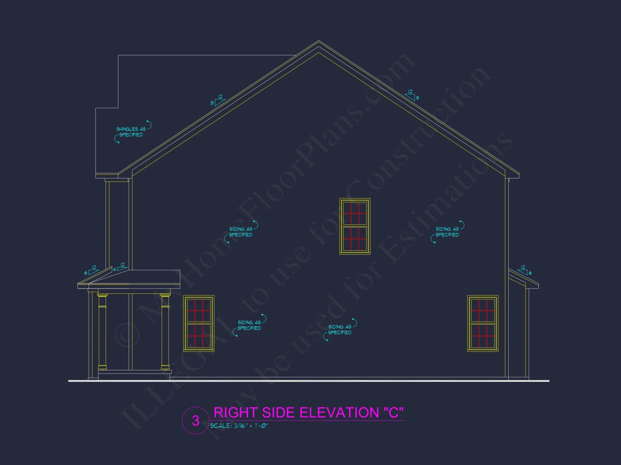 Traditional house Plan with Open Floor Design and CAD Blueprints