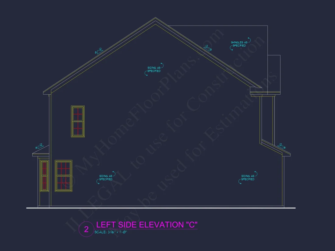 Traditional house Plan with Open Floor Design and CAD Blueprints