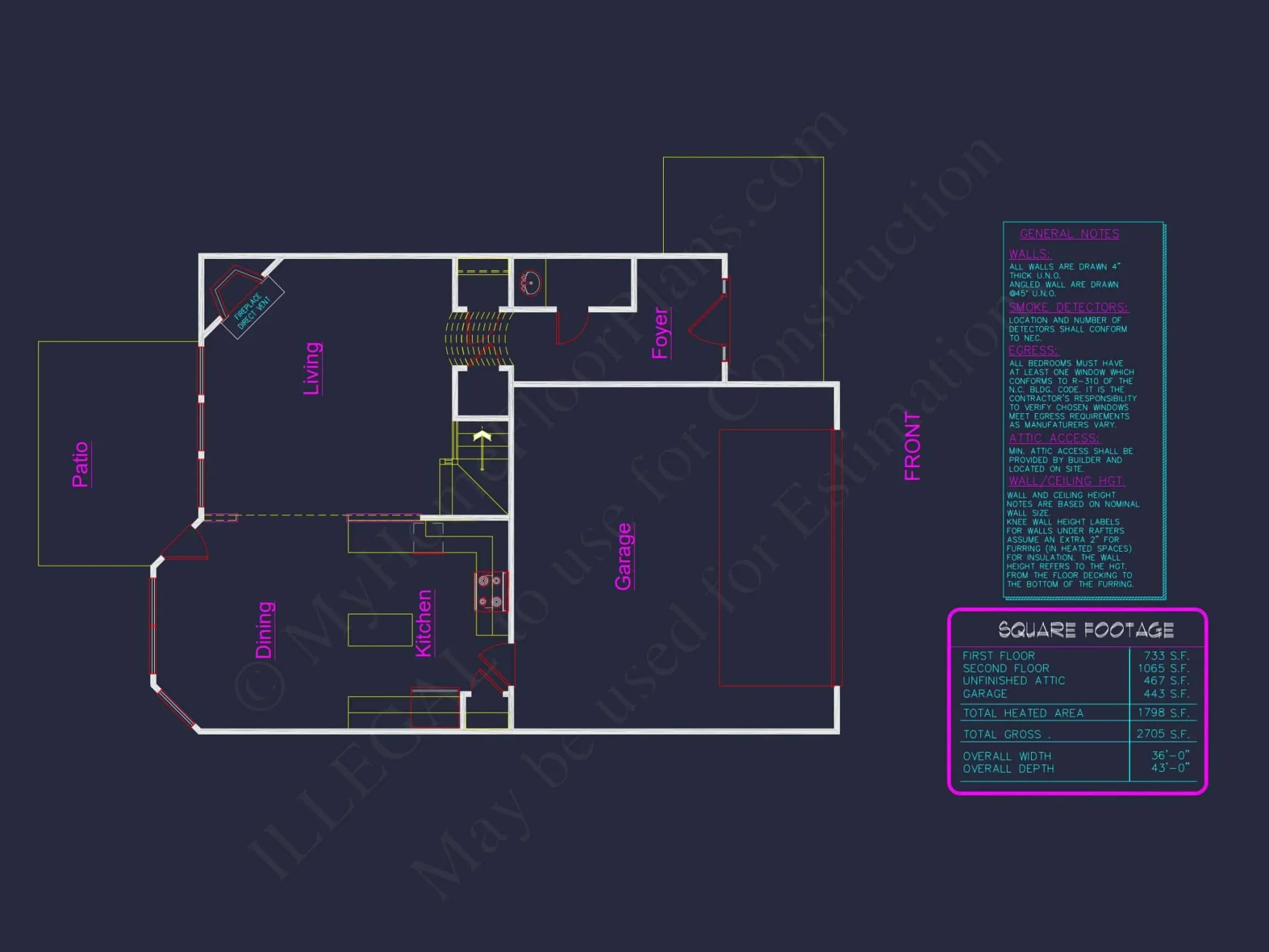 Elegant house Plan with 2 Floors, CAD Designs & Blueprint