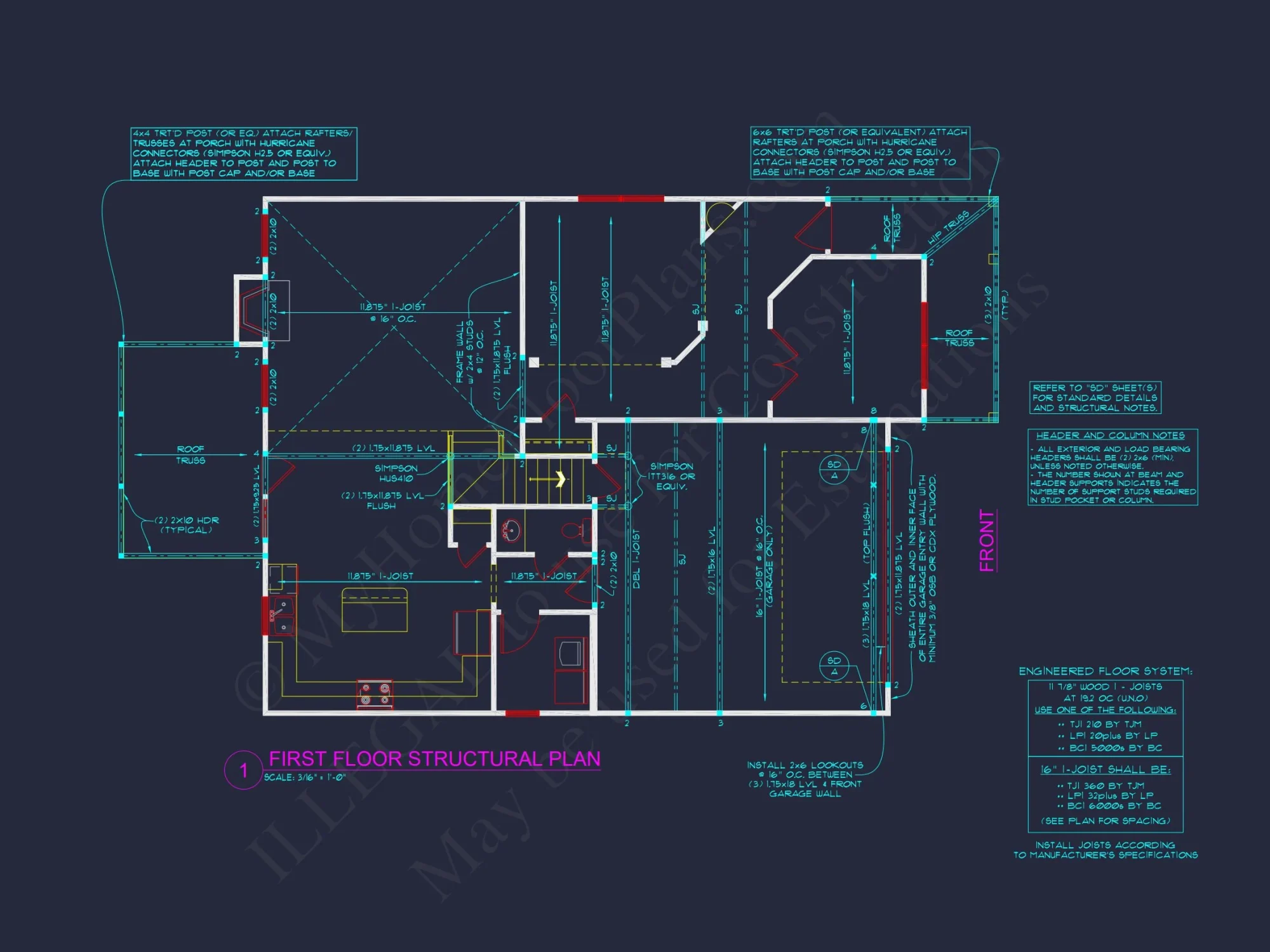Craftsman Floor Plan with 2 Story Design