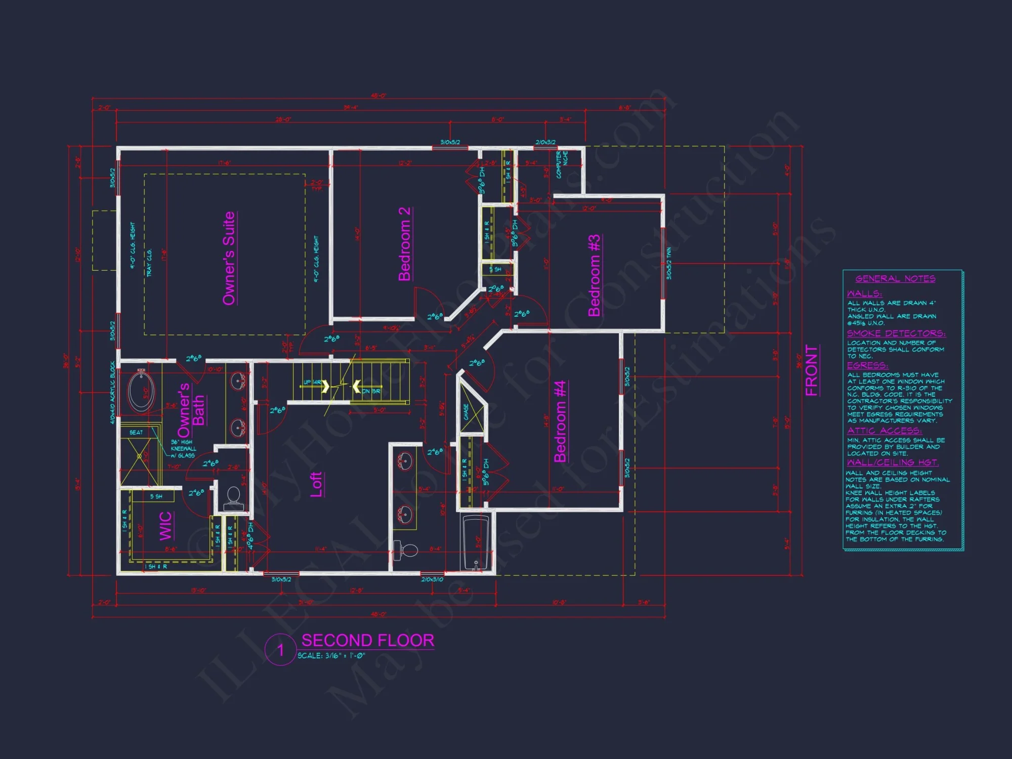 Craftsman Floor Plan with 2 Story Design