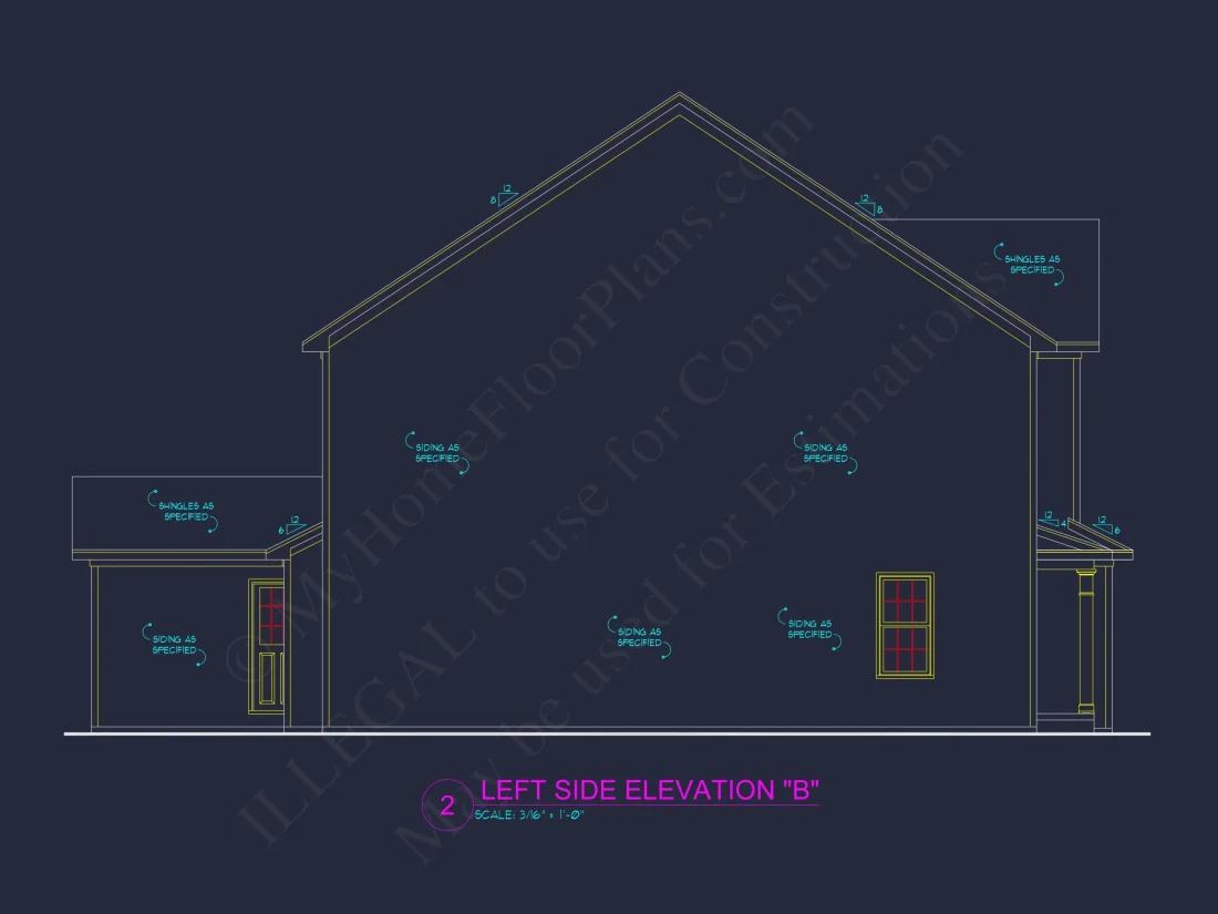 Charming Two-Story house Plan with Detailed CAD Blueprint Designs