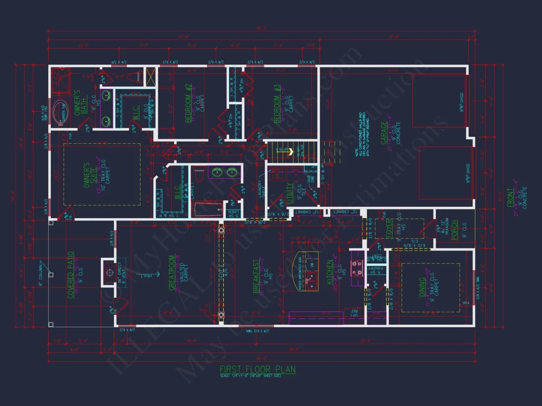 Craftsman house Plan with 3 Bedrooms and Open Floor Plan