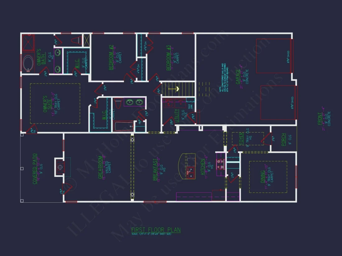 Craftsman house Plan with 3 Bedrooms and Open Floor Plan