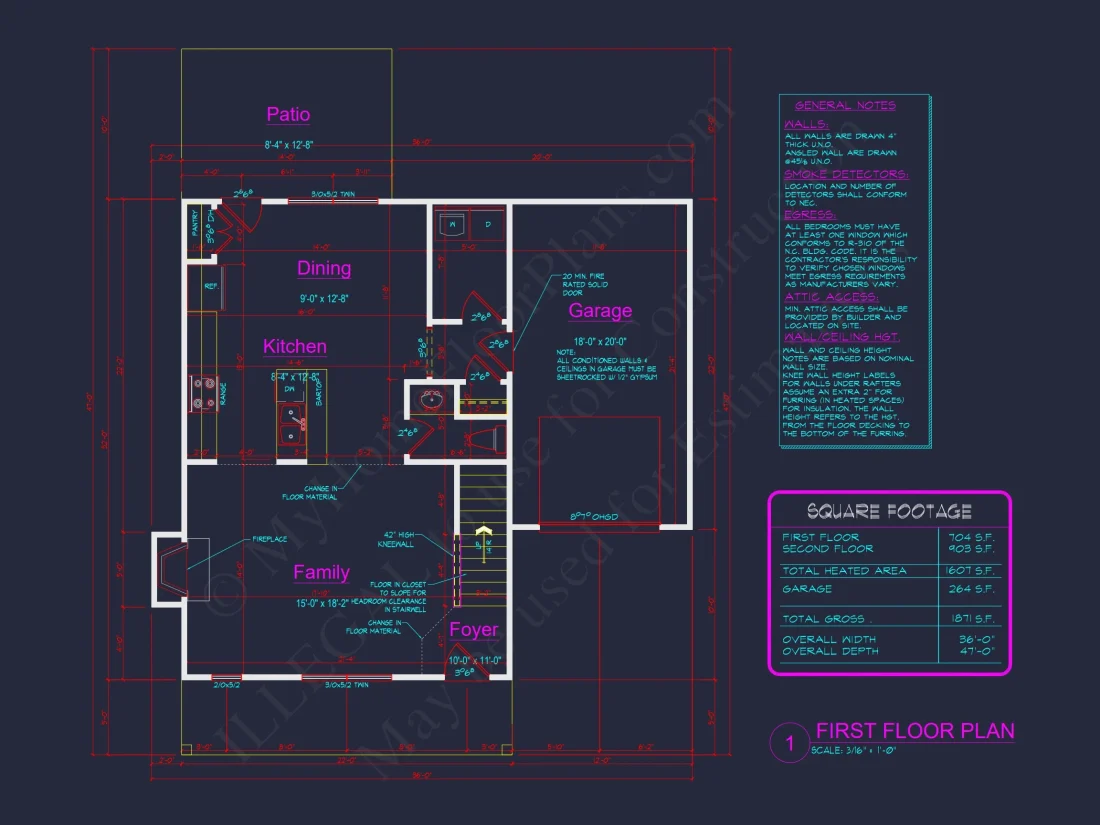 Craftsman-Style house Plan with Open Floor Layout & CAD Designs