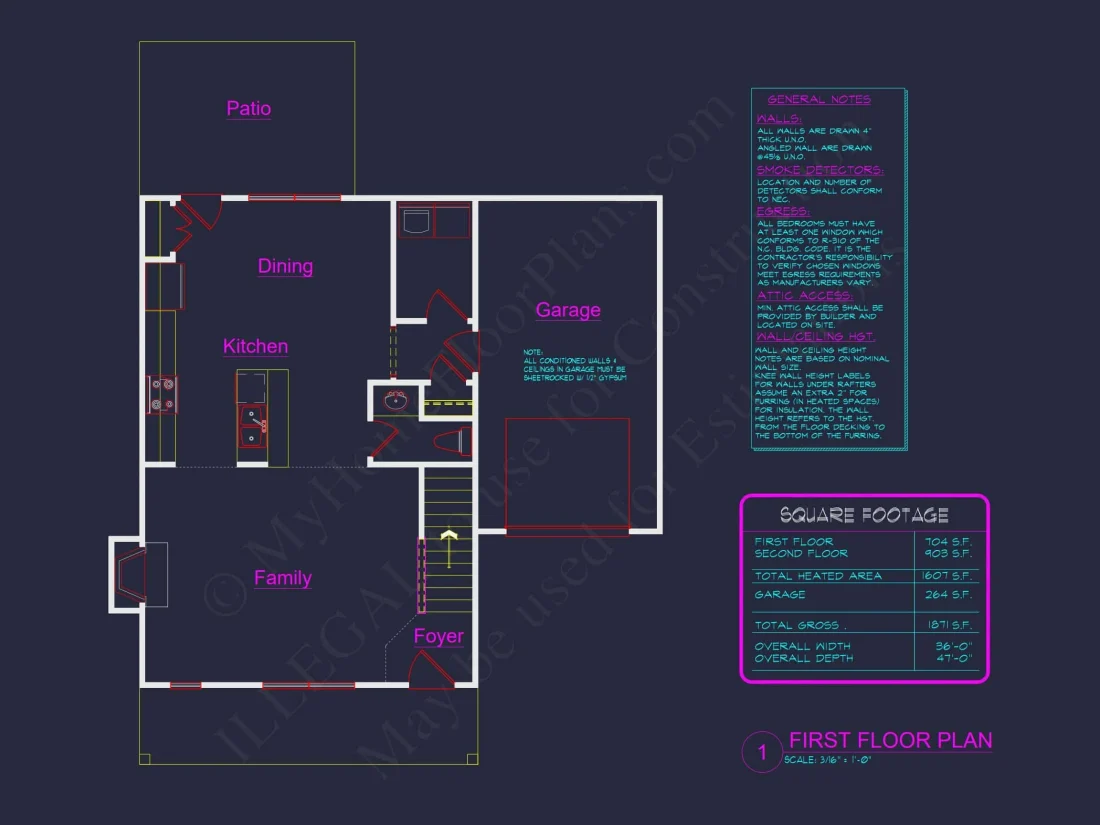 Craftsman-Style house Plan with Open Floor Layout & CAD Designs