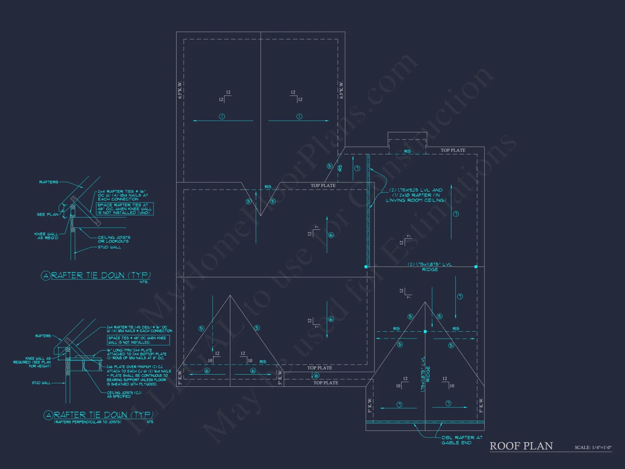 Beautiful CAD house Plan with 2 Floors and 3 Bedrooms