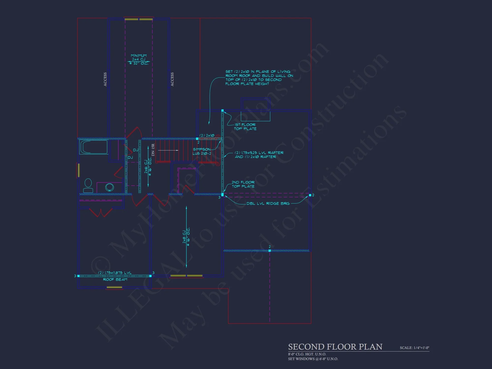 Beautiful CAD house Plan with 2 Floors and 3 Bedrooms