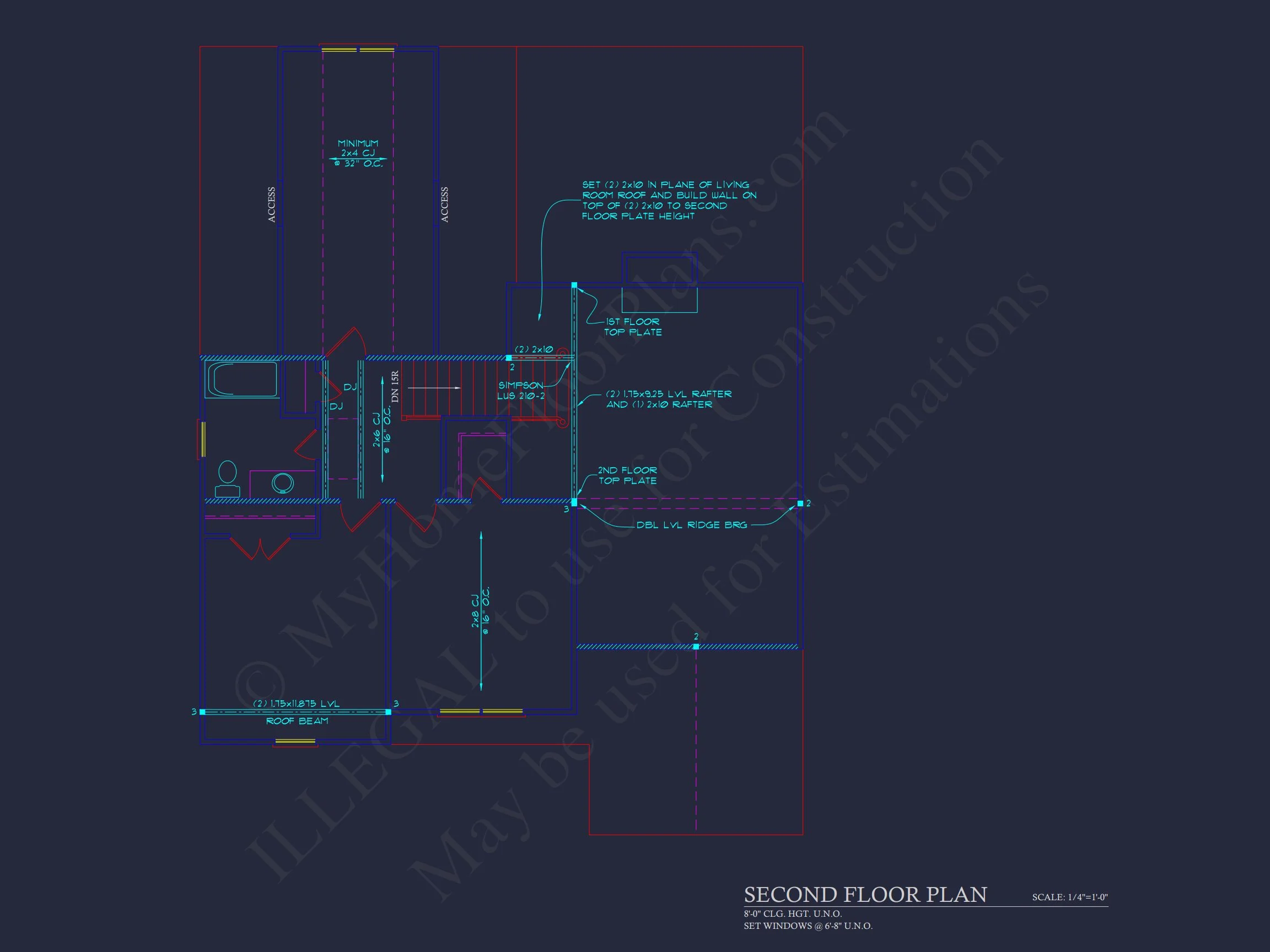 10-1256 HOUSE PLAN - Beautiful CAD House Plan with 2 Floors and 3 Bedrooms 8 Beautiful CAD house Plan with 2 Floors and 3 Bedrooms