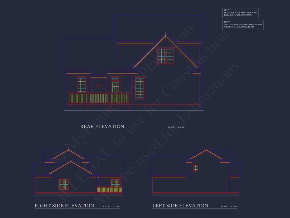 Beautiful CAD house Plan with 2 Floors and 3 Bedrooms