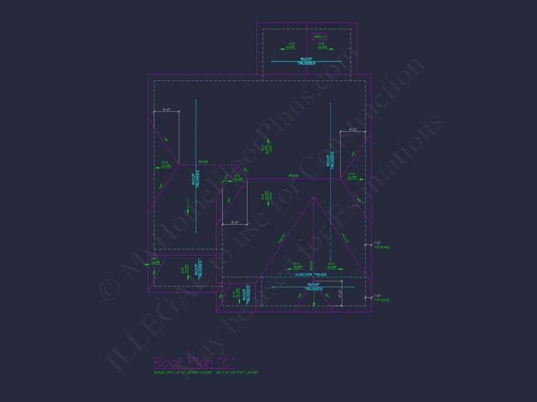Classic 2-Story house Plan: 4 Beds, 2289 sq ft Blueprint