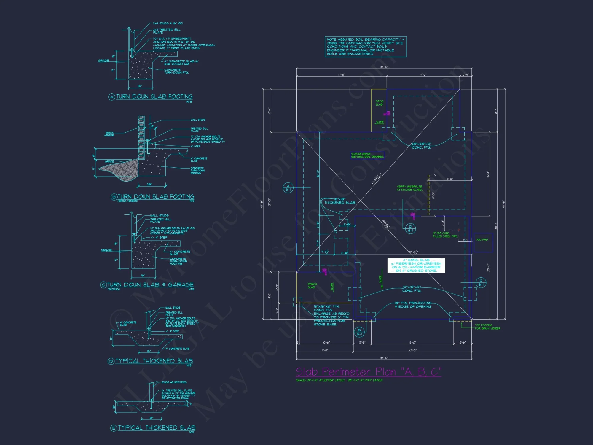 Classic 2-Story house Plan: 4 Beds, 2289 sq ft Blueprint