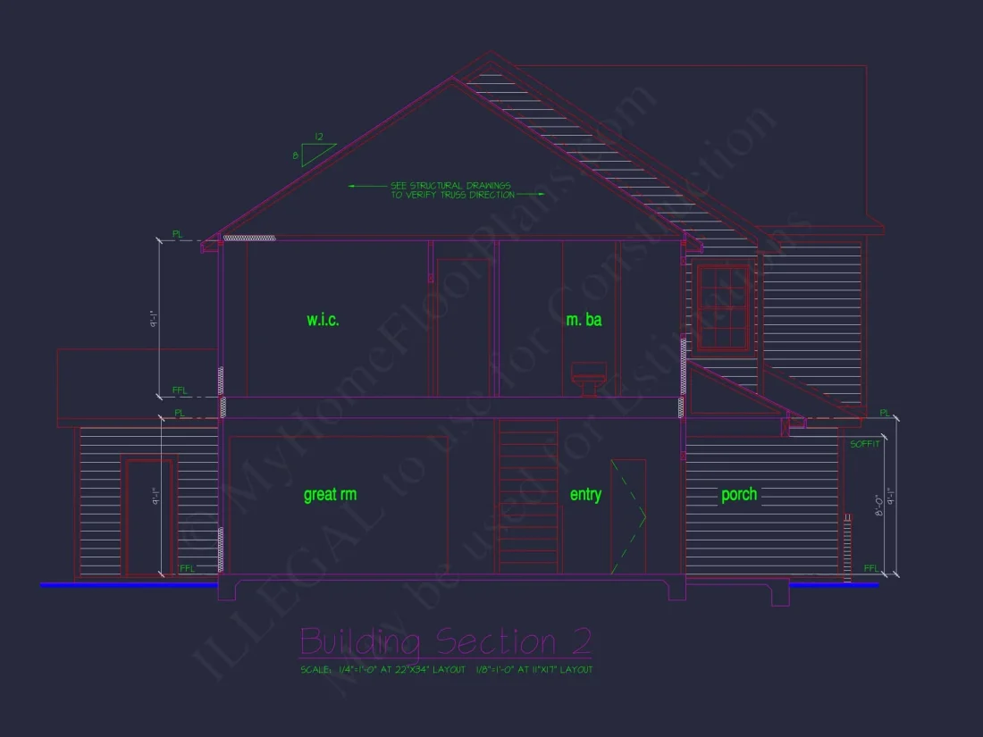 Classic 2-Story house Plan: 4 Beds, 2289 sq ft Blueprint