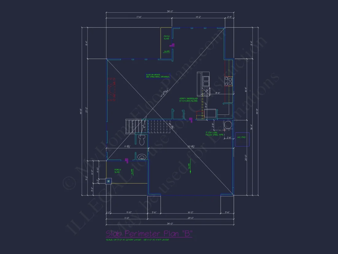 Classic 2-Story house Plan: 4 Beds, 2289 sq ft Blueprint