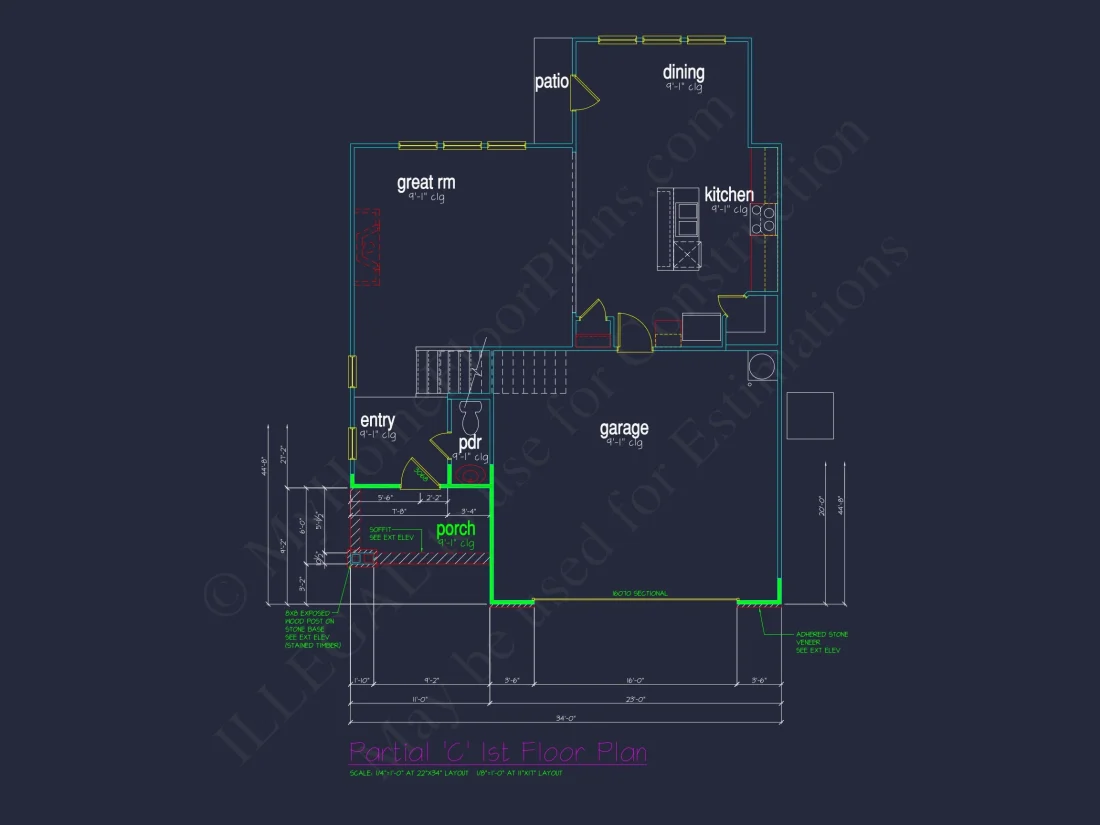 Classic 2-Story house Plan: 4 Beds, 2289 sq ft Blueprint