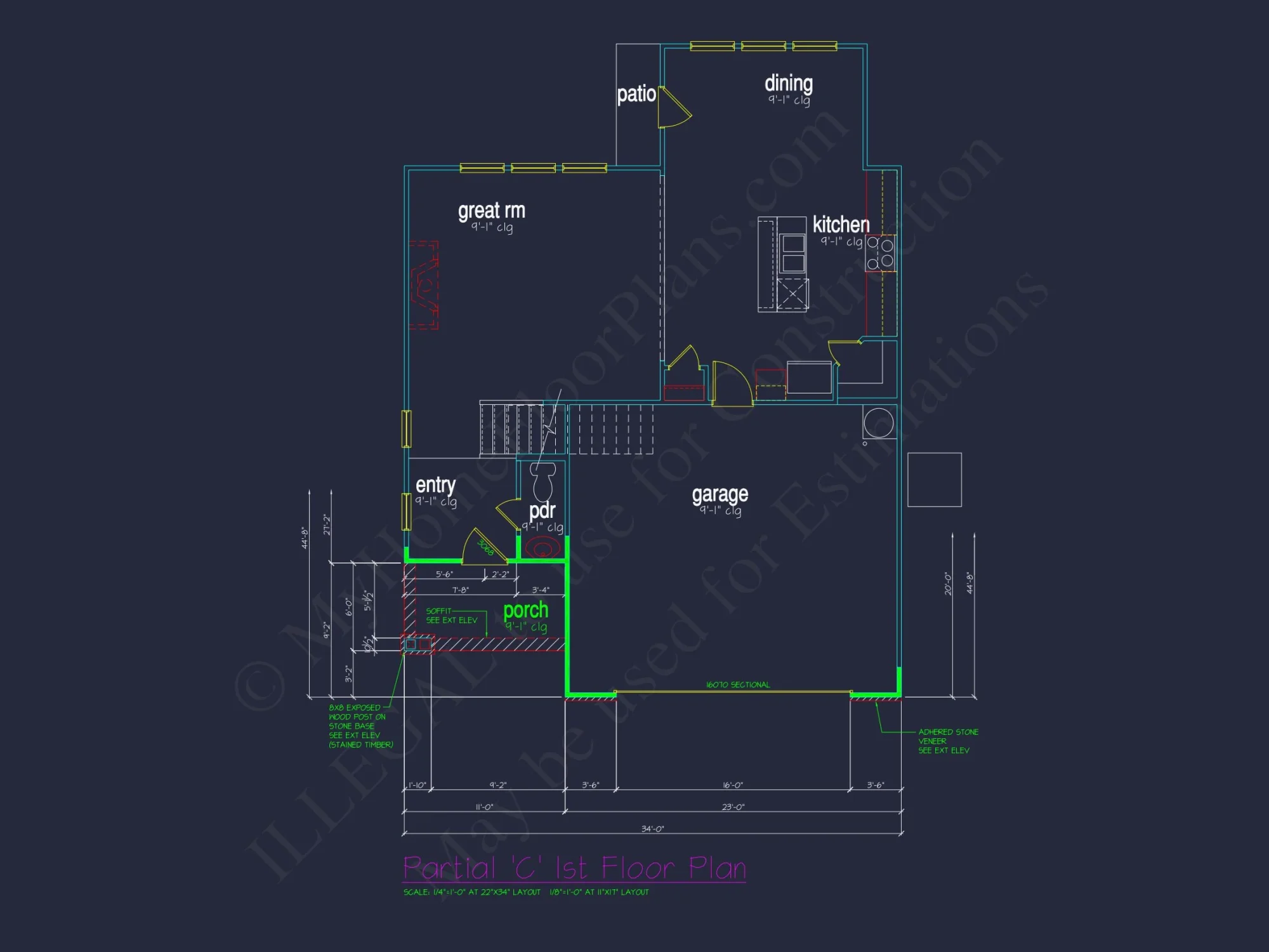 Classic 2-Story house Plan: 4 Beds, 2289 sq ft Blueprint