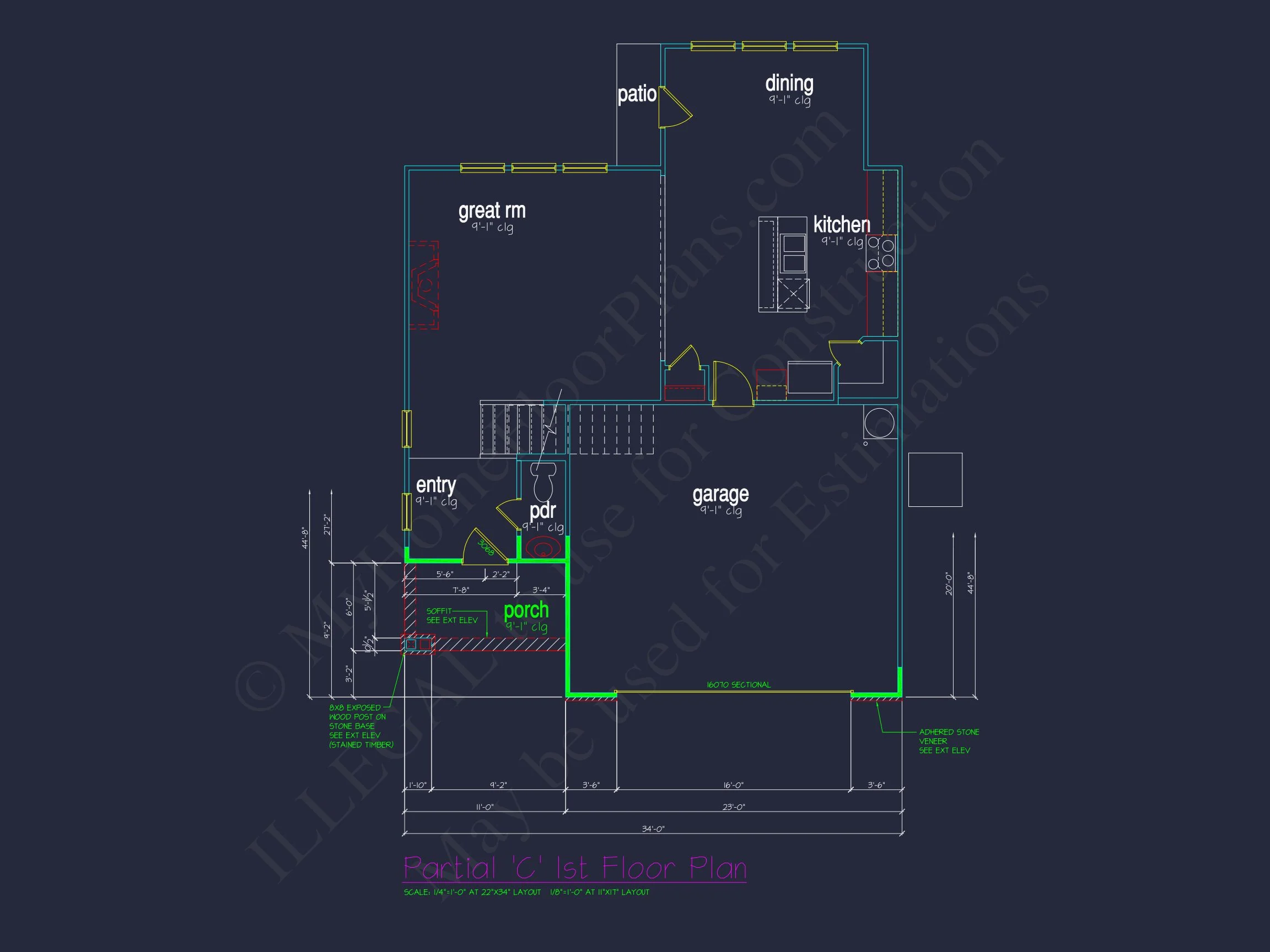 Classic 2-Story house Plan: 4 Beds, 2289 sq ft Blueprint