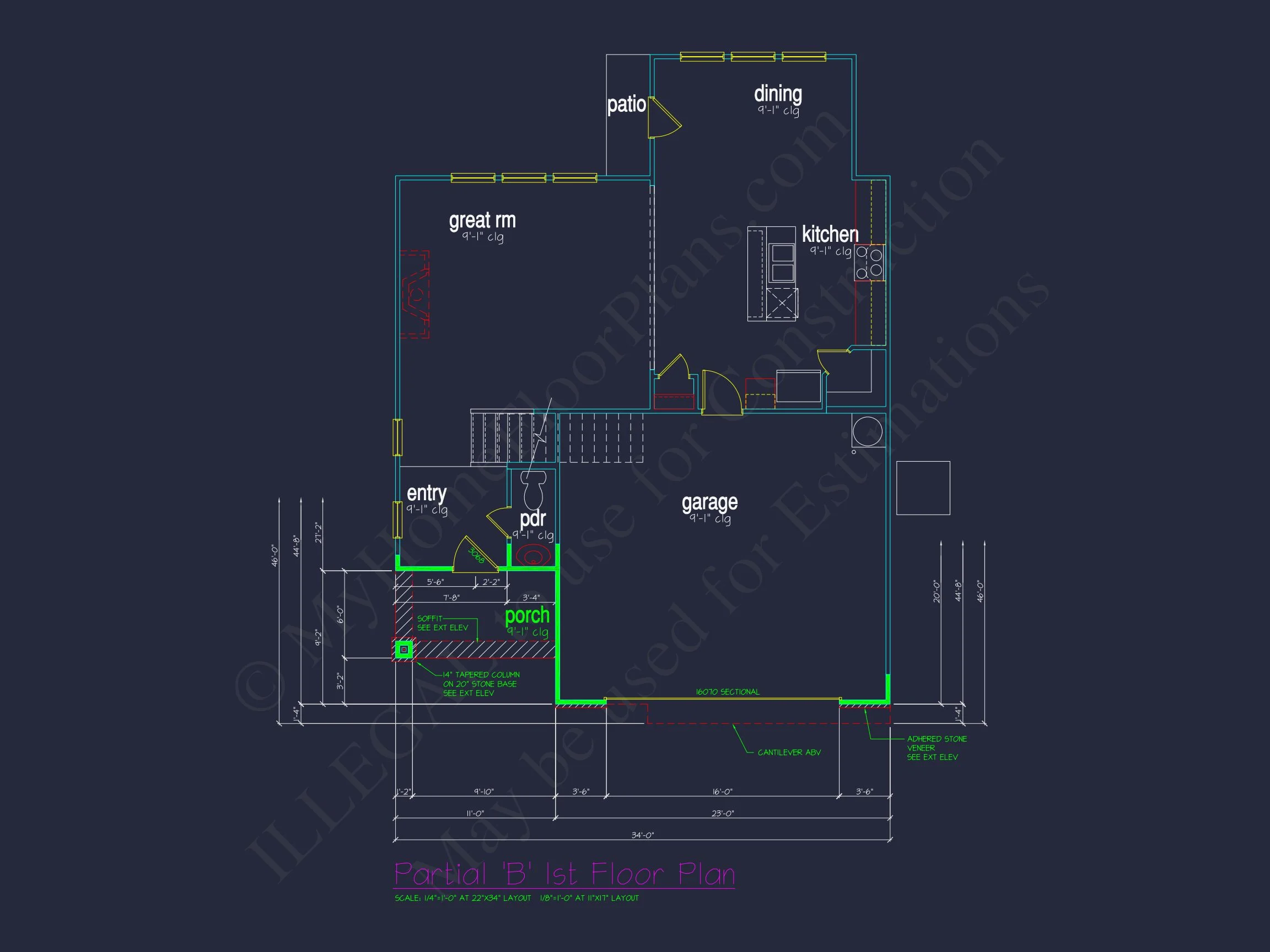 Classic 2-Story house Plan: 4 Beds, 2289 sq ft Blueprint
