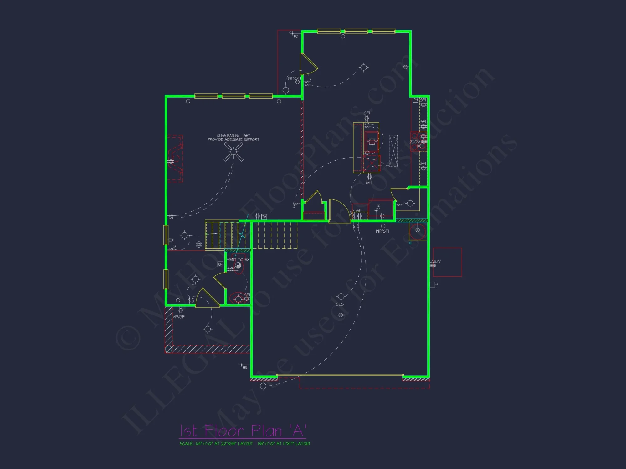 Classic 2-Story house Plan: 4 Beds, 2289 sq ft Blueprint