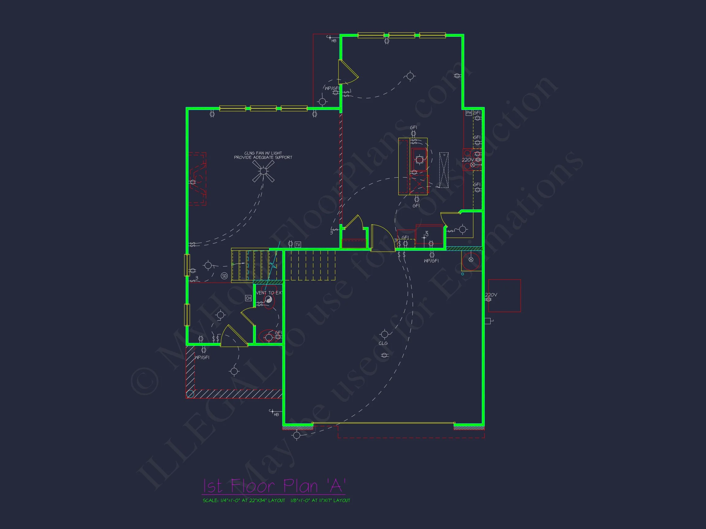 Classic 2-Story house Plan: 4 Beds, 2289 sq ft Blueprint