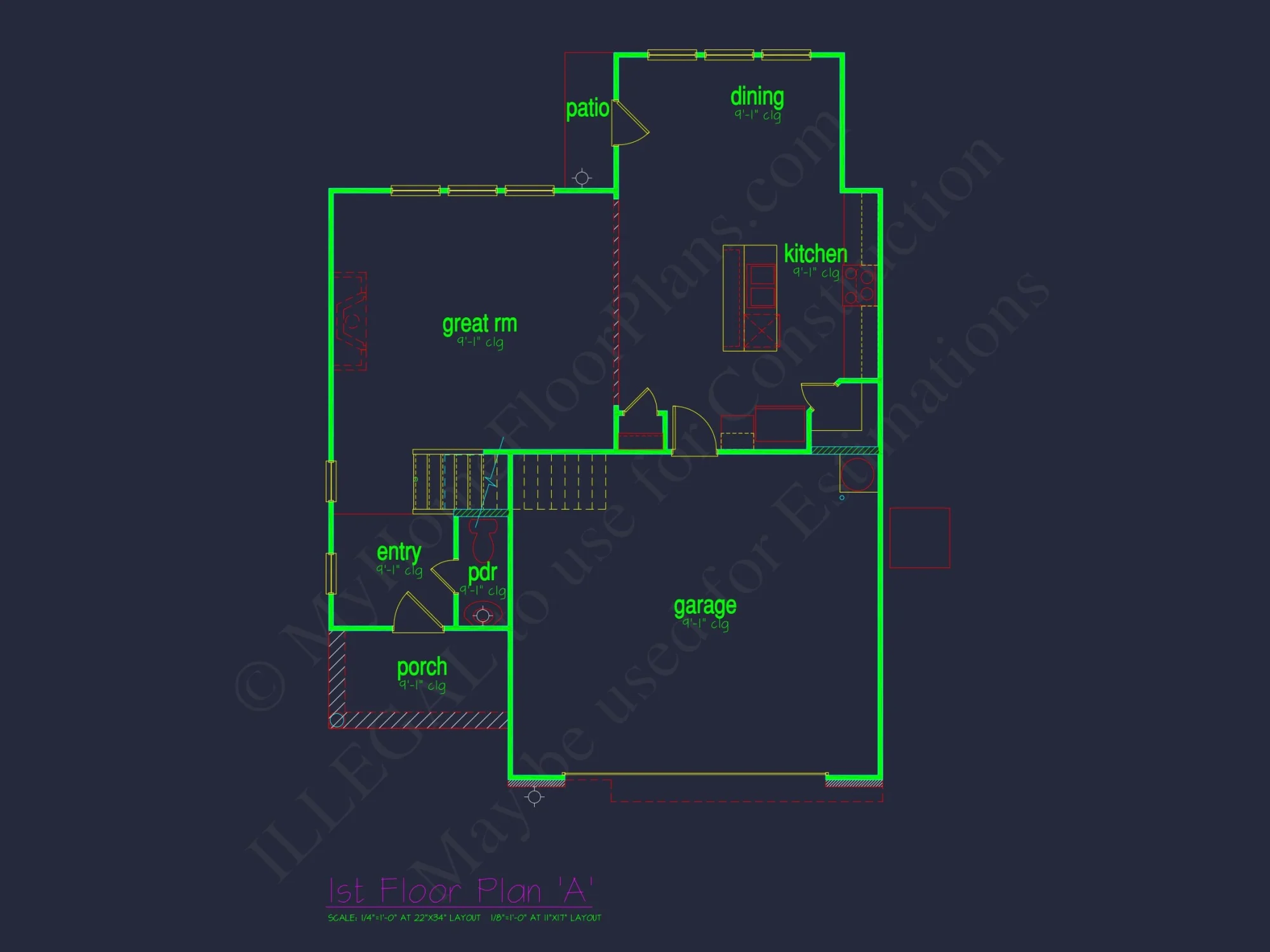 Classic 2-Story house Plan: 4 Beds, 2289 sq ft Blueprint