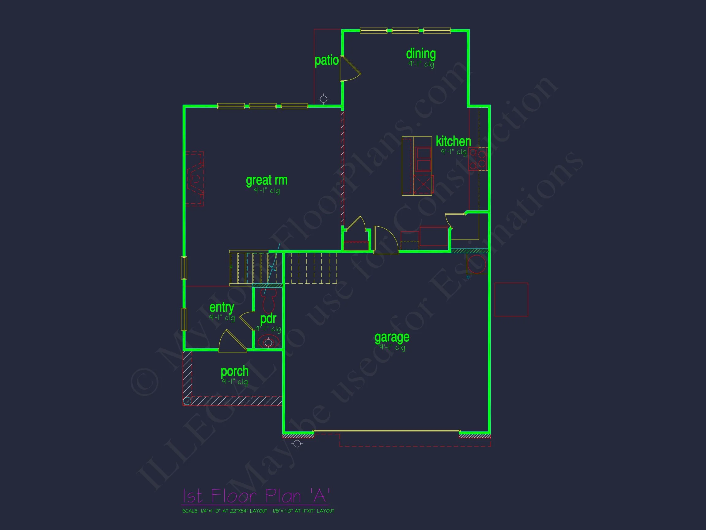 Classic 2-Story house Plan: 4 Beds, 2289 sq ft Blueprint