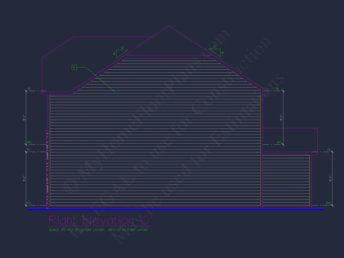 Classic 2-Story house Plan: 4 Beds, 2289 sq ft Blueprint