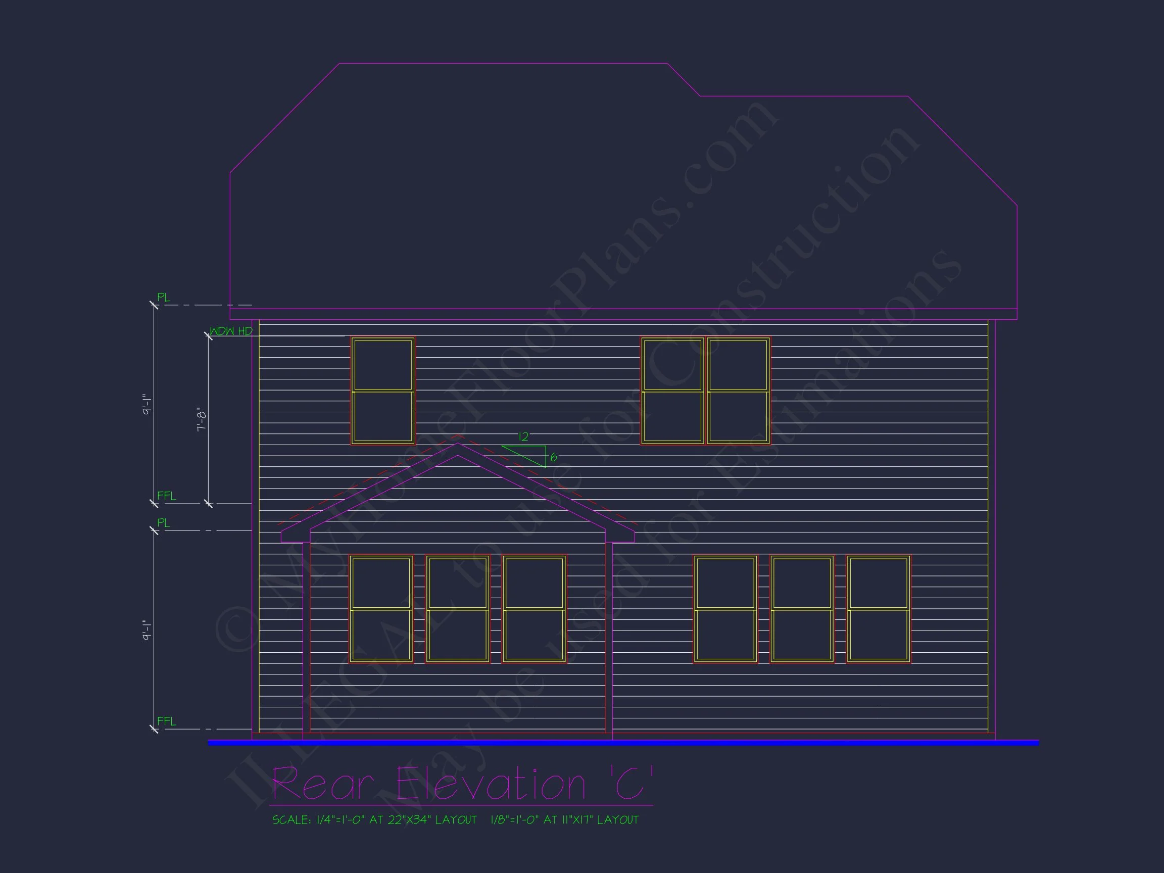 Classic 2-Story house Plan: 4 Beds, 2289 sq ft Blueprint