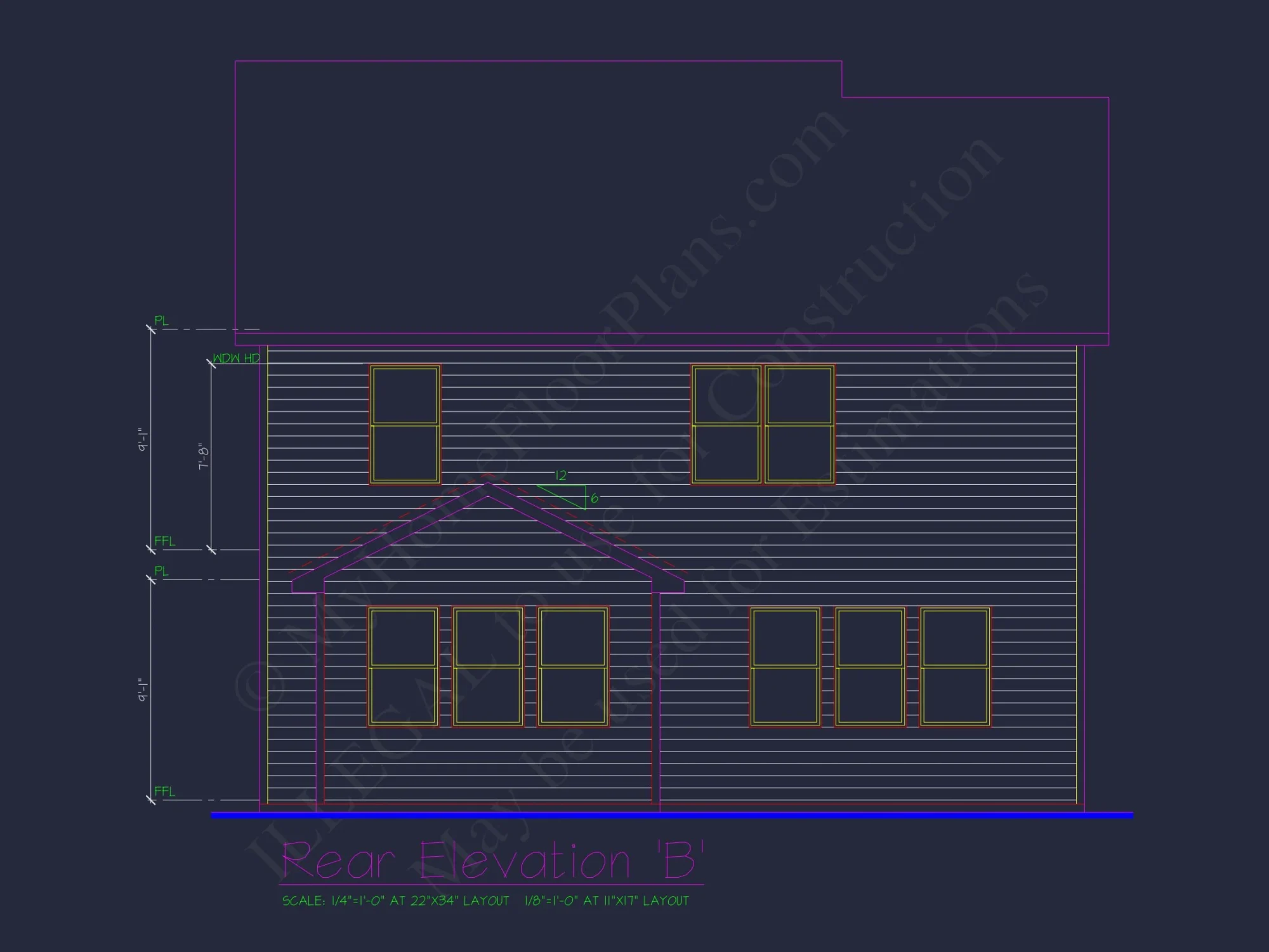 Classic 2-Story house Plan: 4 Beds, 2289 sq ft Blueprint