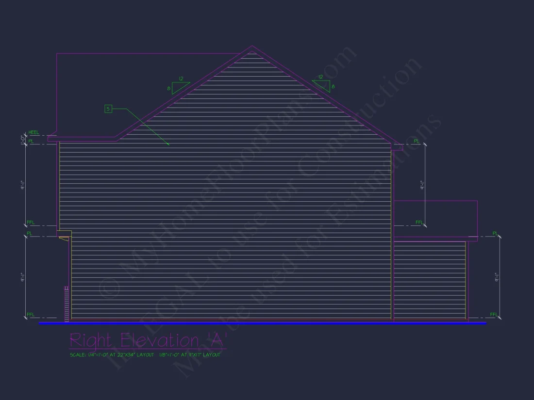 Classic 2-Story house Plan: 4 Beds, 2289 sq ft Blueprint