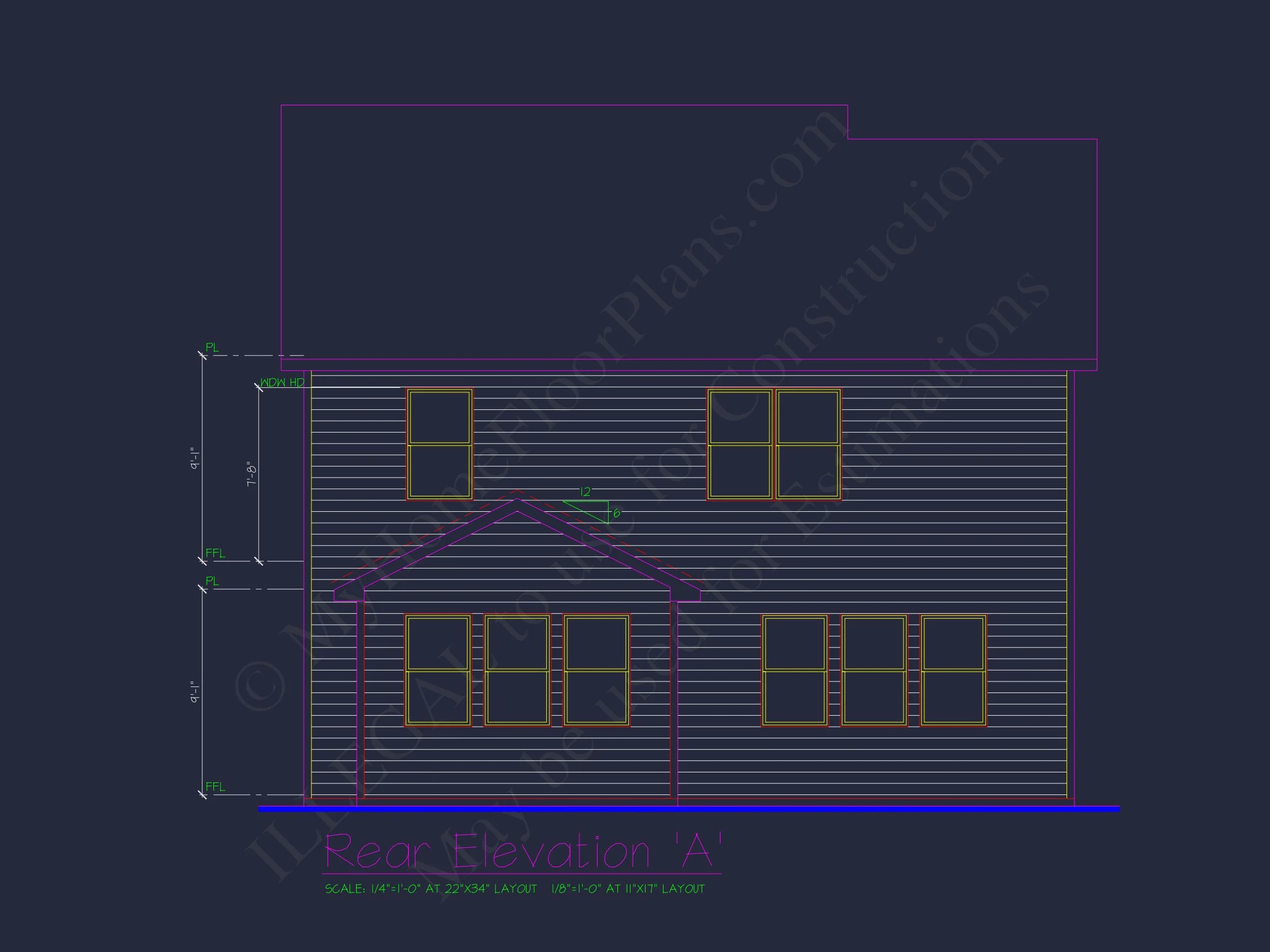Classic 2-Story house Plan: 4 Beds, 2289 sq ft Blueprint