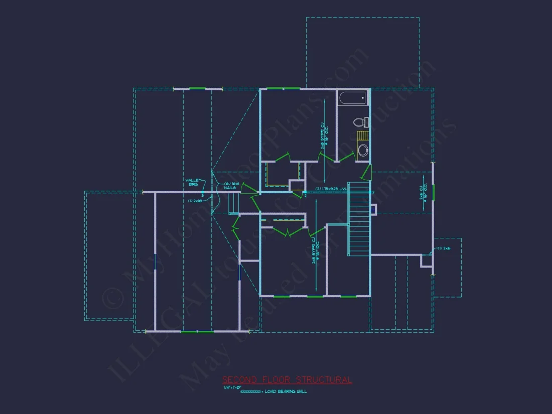 "Stunning 2-story modern house plan with detailed CAD blueprint"