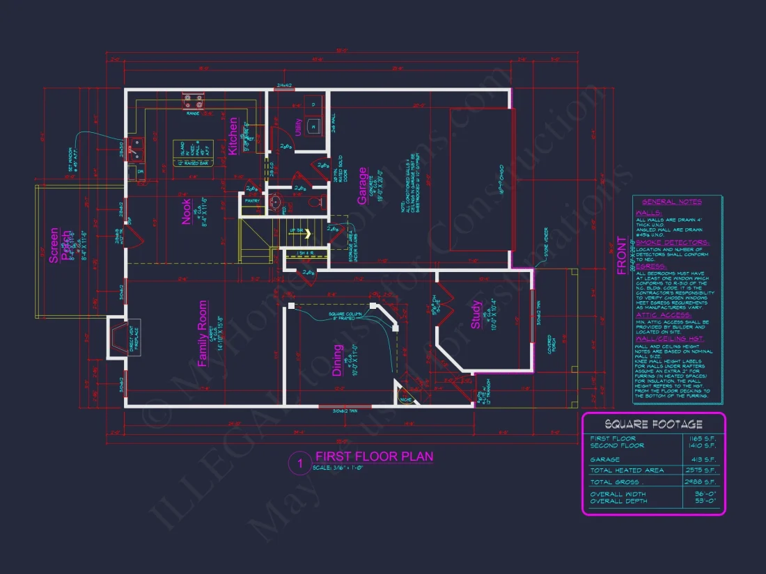 Efficient house Plan Blueprint with Colonial Farmhouse Design