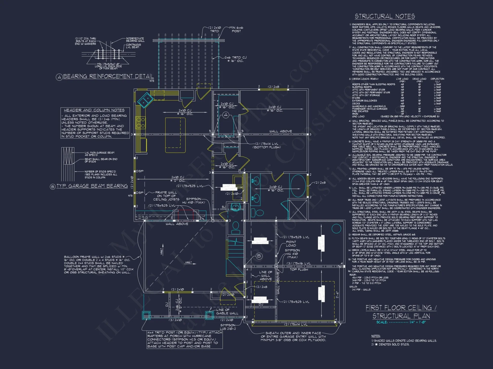 Craftsman house Plan with Open Floor Plan and CAD Designs