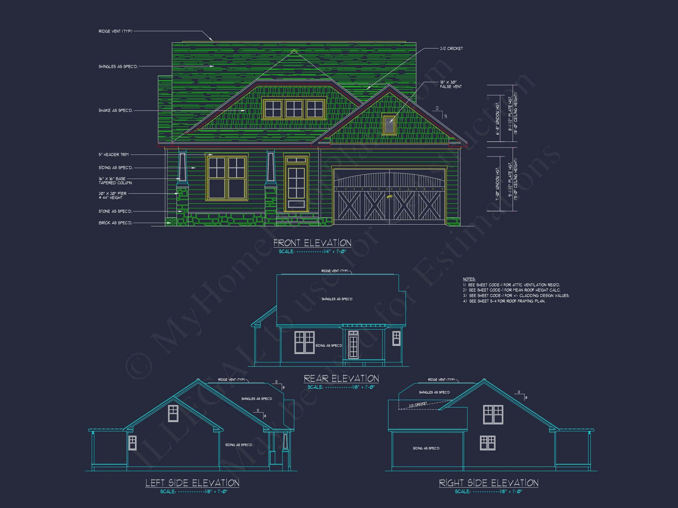 Craftsman house Plan with Open Floor Plan and CAD Designs