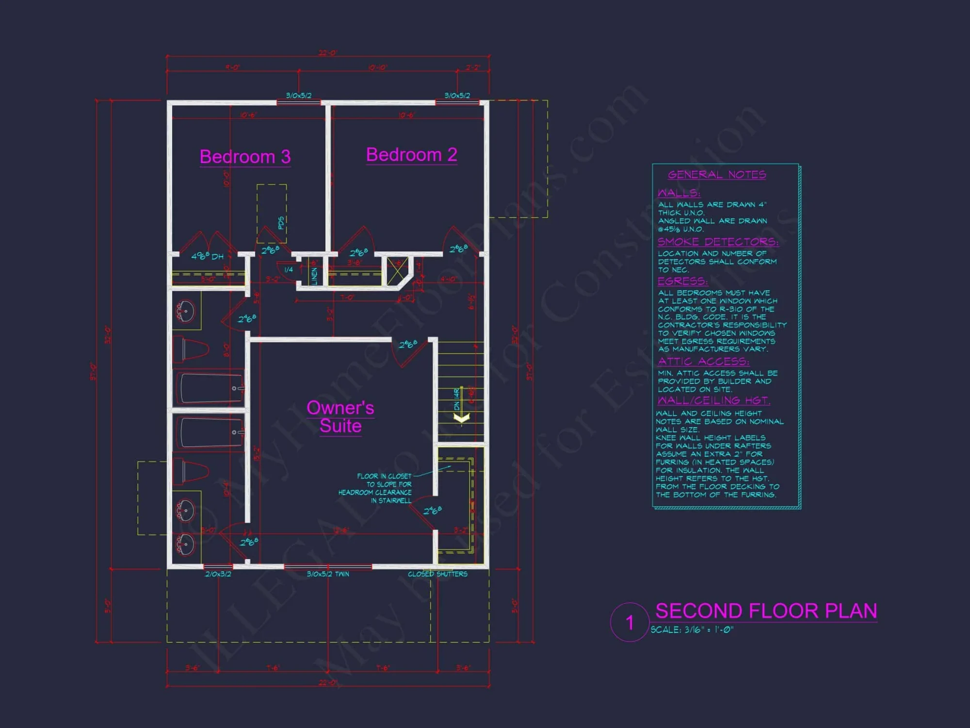 Modern 2-Story house Plan with CAD Architecture and Floor Designs